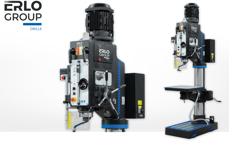 Säulenbohrmaschinen ERLO TCE 70 Getriebe-Säulenbohrmaschine ERLO TCE 70 mit automatischen Bohrvorschüben