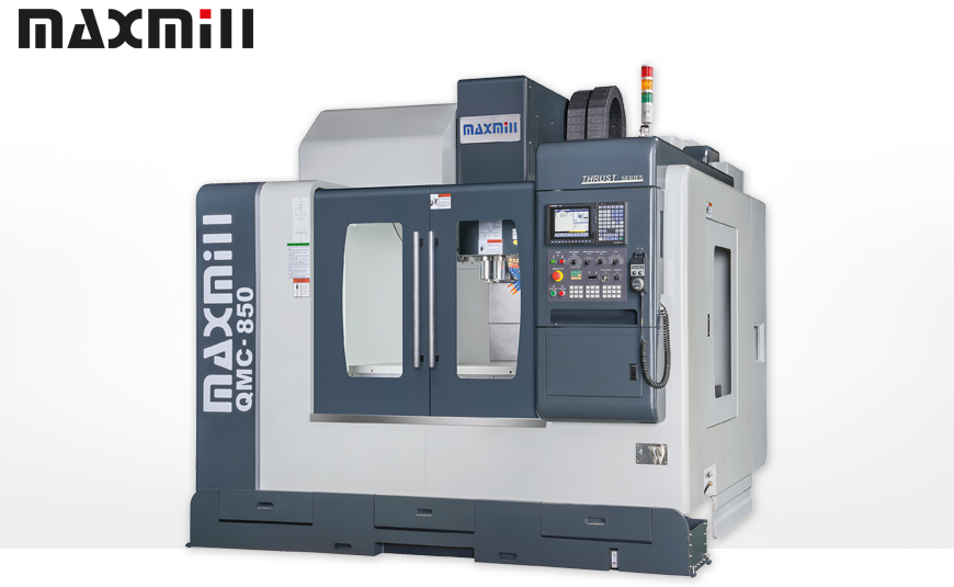CNC-Bearbeitungszentrum MAXMILL QMC 850 mit Hochleistungs In-Line-Spindel für minimale Vibration und eine hohe Oberflächengüte.