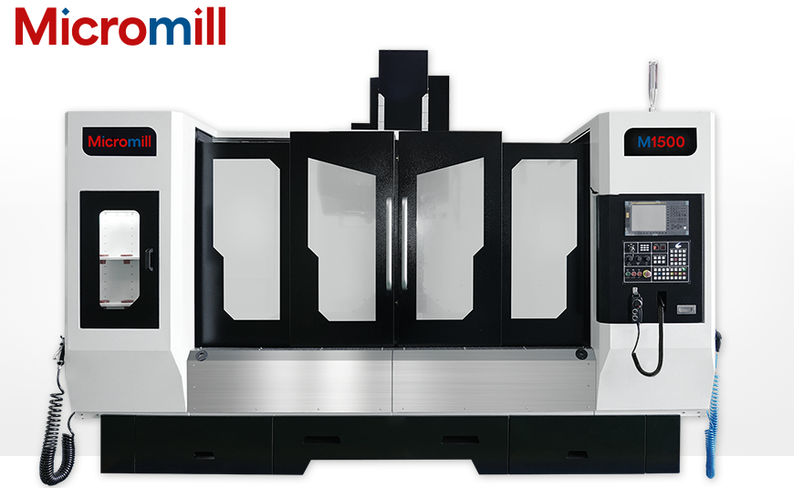 CNC-Bearbeitungszentrum MICROMILL M1500 mit FANUC 0i-MF Plus und einer vollständig geschlossenen Maschinenvollverkleidung sorgen für sicheren und effizienten Betrieb.