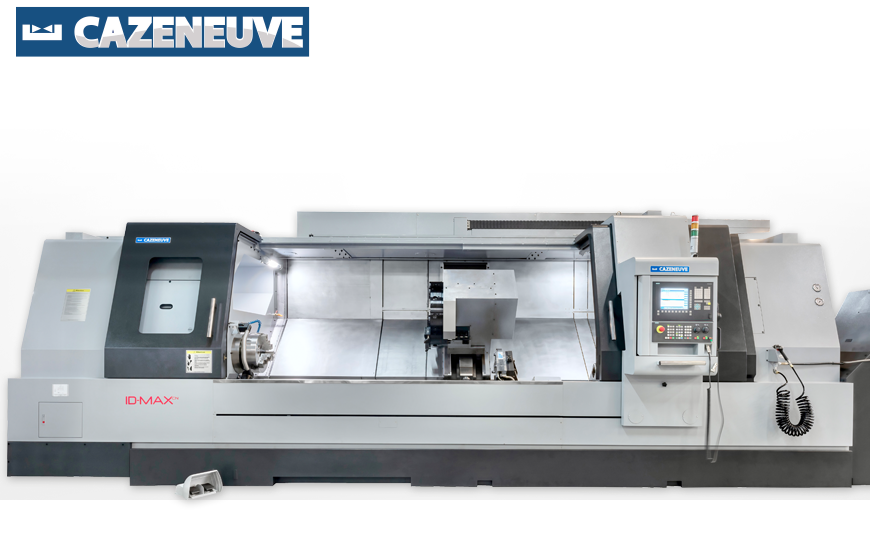 CNC-Drehmaschine CAZENEUVE ID-MAX 900 mit SIEMENS SINUMERIK, Werkzeugrevolver, hydraulischen Backen-Futter und Späneförderer serienmäßig.