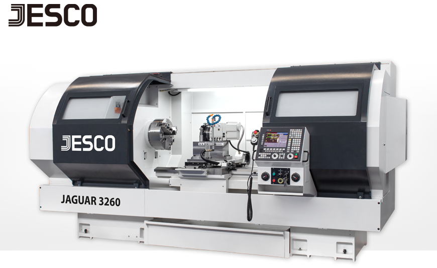 CNC-Zyklendrehmaschine JESSEY JAGUAR 3060 LS mit optionalen Spann- und Werkzeugsystemen.
