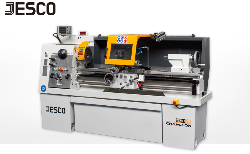 Präzisions-Drehmaschine JESSEY CHAMPION 1550 VS mit stufenlosen Spindeldrehzahlen.