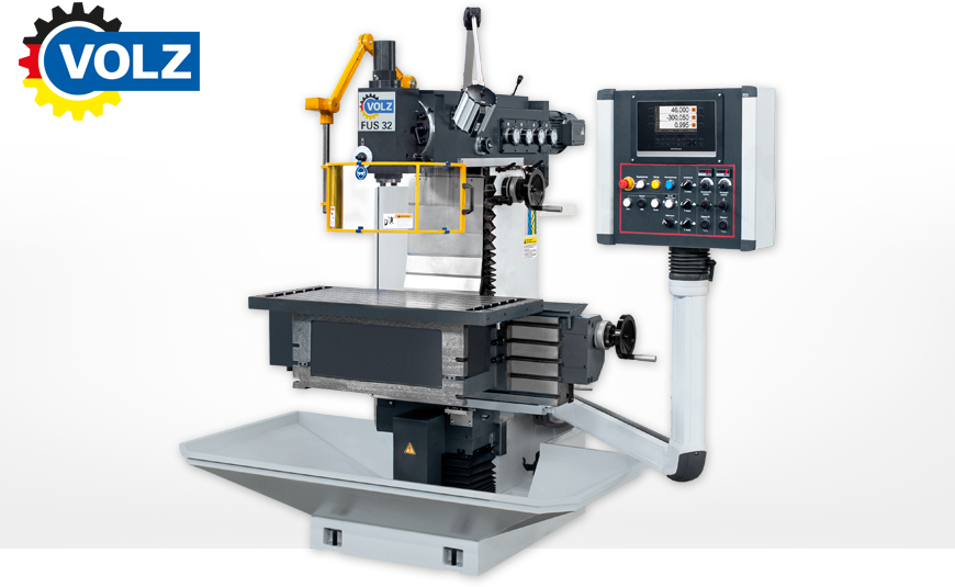 Werkzeugfräsmaschine VOLZ FUS 32-SERVO mit 3-Achsen Digitalanzeige HEIDENHAIN ND 5023 inkl. hochwertigen Glasmaßstäben.