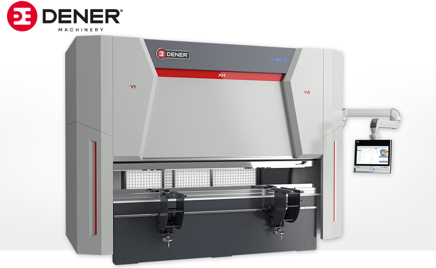 CNC-Abkantpresse DENER XL Hybrid – so schnell wie eine elektrische, so stark wie eine hydraulische, mit 51 % geringerem Stromverbrauch.