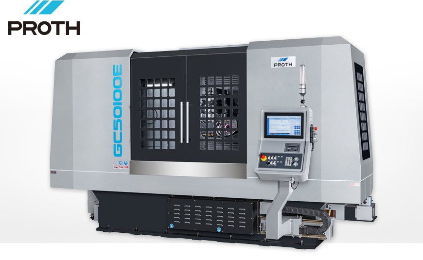 Flachschleifmaschine PROTH PSGC 50100 E mit Riemenantrieb, Servotechnik und stabiler Konstruktion für höchste Genauigkeit und Oberflächenqualität.
